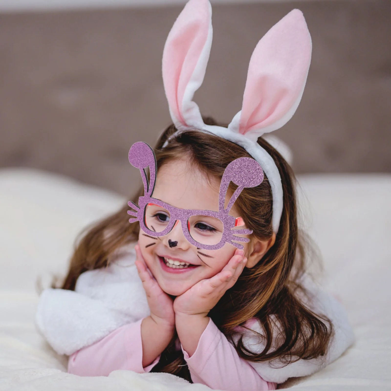 

Easter Bunny Ear Glasses Party Eyeglasses Rabbit Ears Design Non-Woven Material Birthday Halloween Party Festival Bunny Glasses