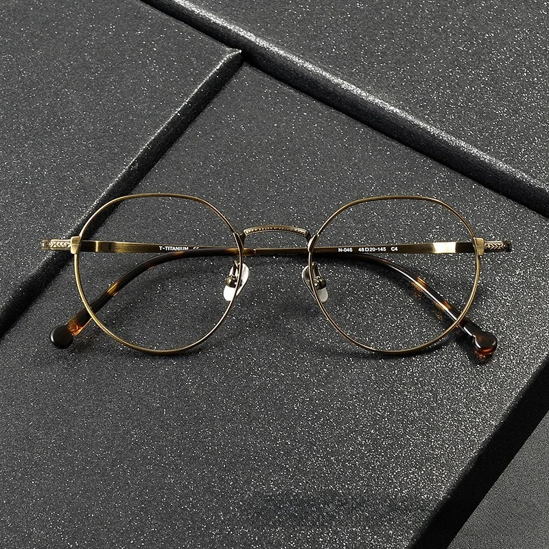 

Japanese Retro Round Women Handmade Prescription Titanium Glasses N-046 Retro Anti-blue Light Frames for Women Myopia Eyewear