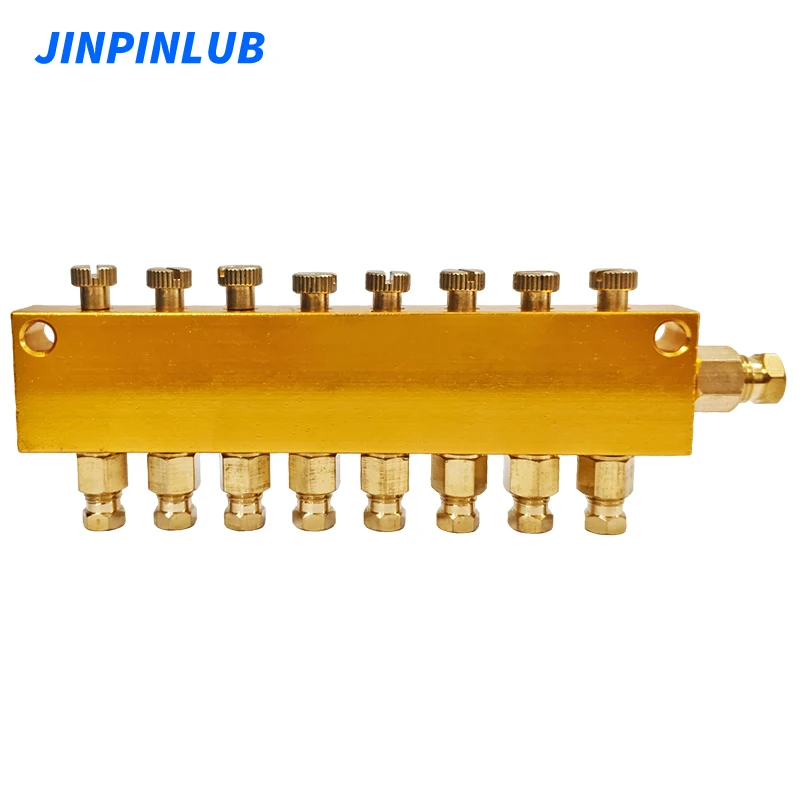 

JINPINLUB Тип B-8, сопротивление смазки, делитель масла, алюминиевая латунь, регулируемый дистрибьютор для гравировального станка