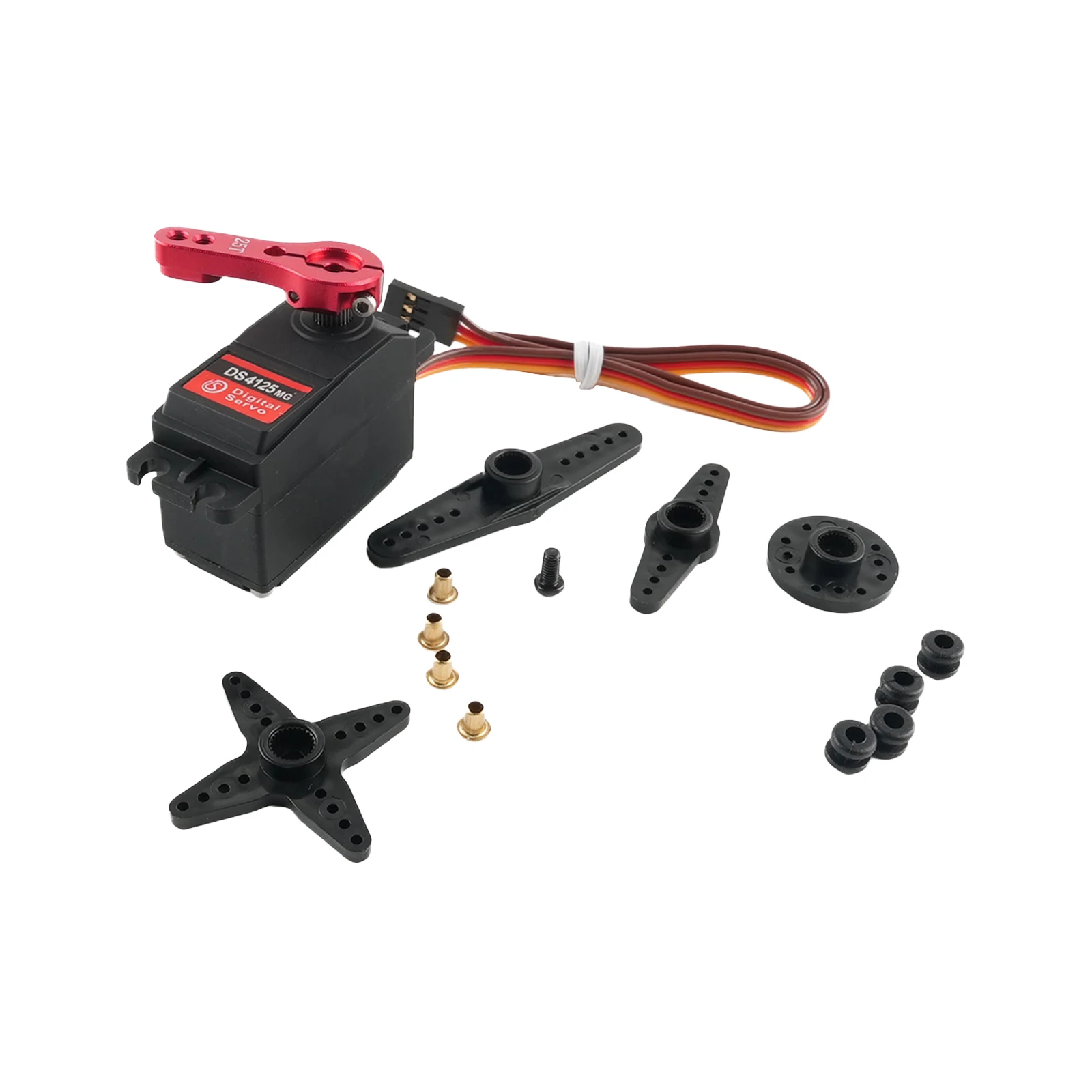 7.4V 25kg Low Profile Digital Servo Metal Gear Waterproof Robotic Servo + 25T Arm for 1/10 1/12 RC Car Crawlers Trucks Robot