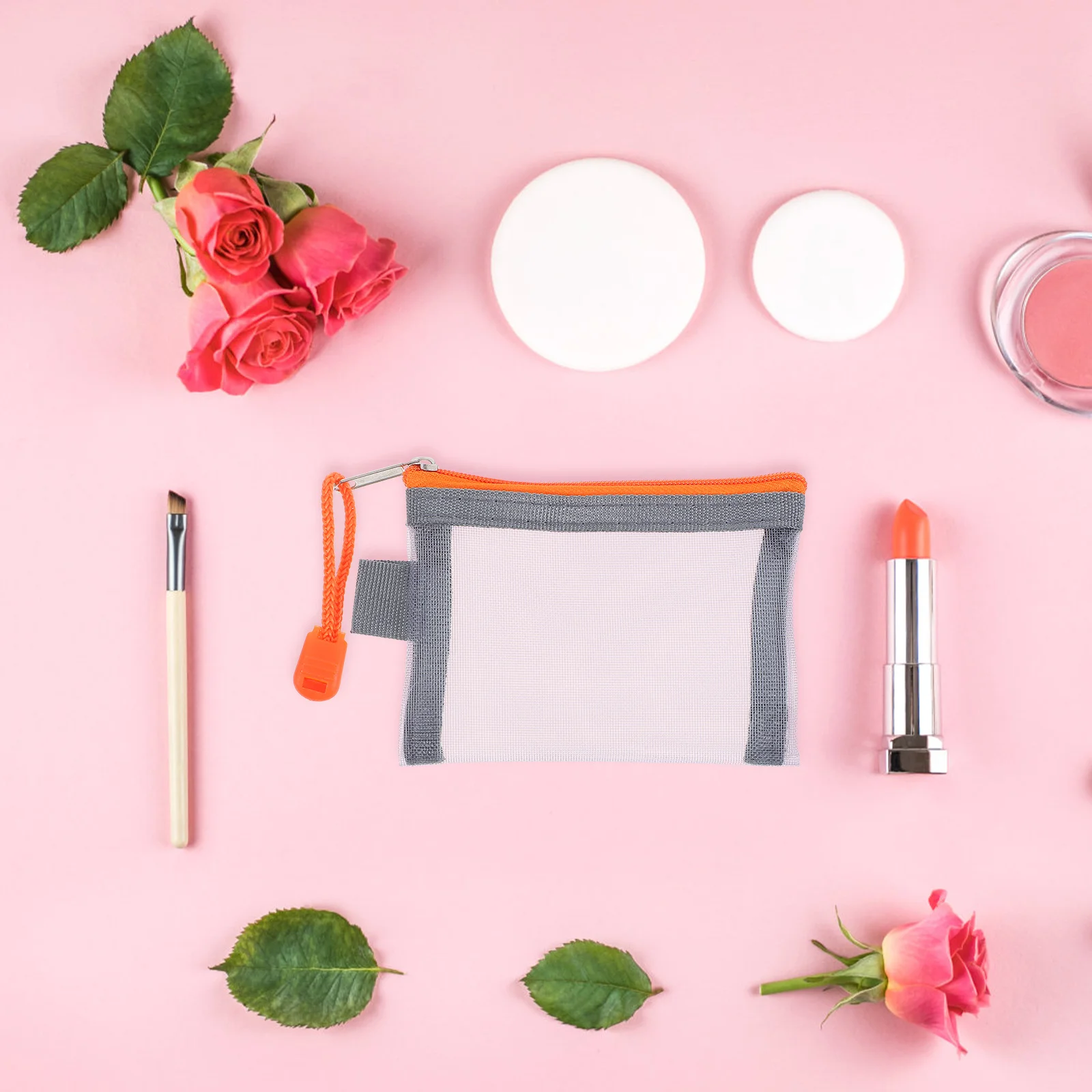 

5Pcs Mini Mesh Makeup Zipper Organizer Bags Small Portable Storage Pouches Travel Toiletries Mesh Bags Beauty Makeup