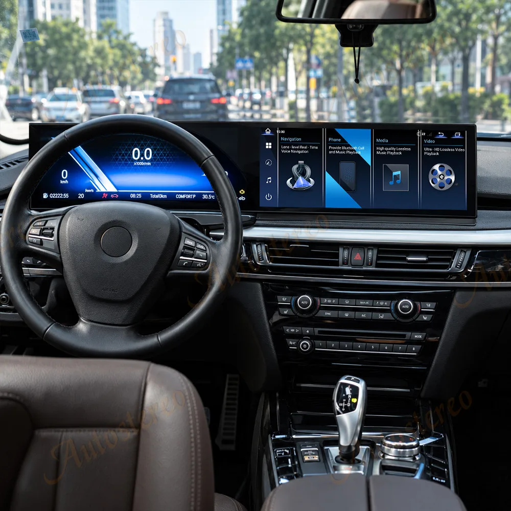 15.8 Dual Screen Car Odometer Carplay Android For BMW X5 F15 X6 F16 NBT EVO Multimedia Player Car Digital Cluster Speedometer
