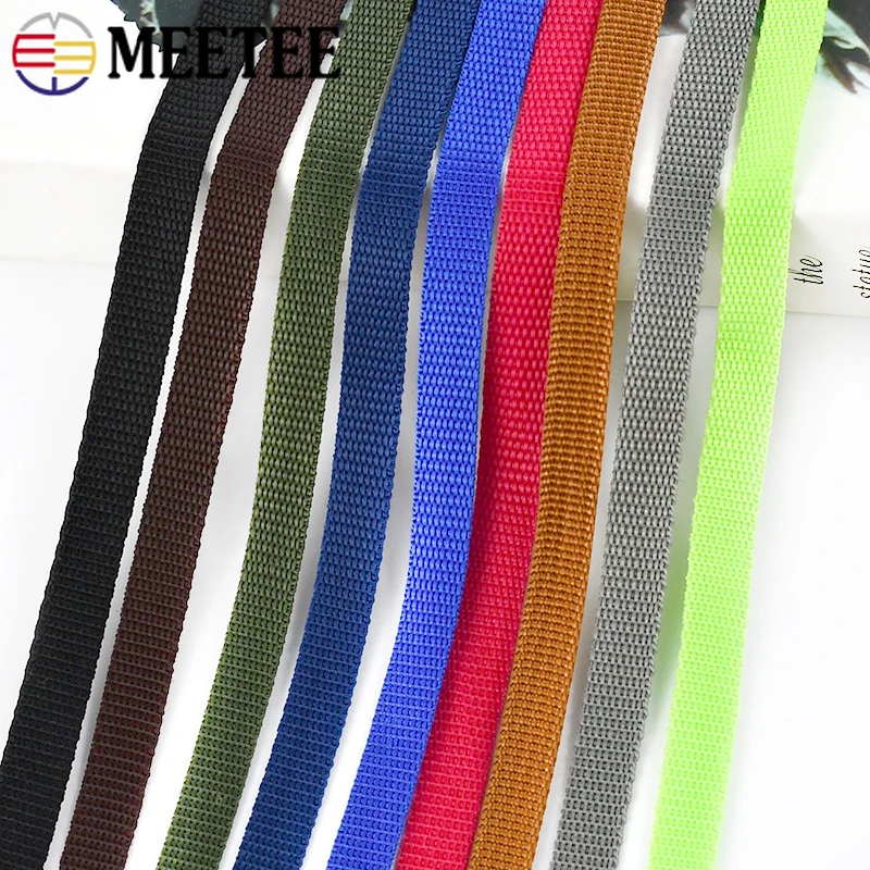 Meetee 1roll=45M 10mm Polypropylene PP Webbing Ribbon Bag Belt Strap for Garment Sewing Tapes Accessories DIY Craft