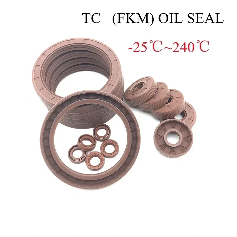 FKM Framework Oil Seal ID 30mm OD 40~75mm Thickness 5~12mm Fluorine Rubber Gasket Cover Double Lip With Spring For Bearing Shaft