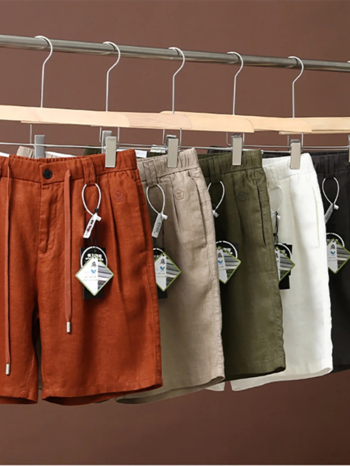 

льняной материал, повседневная эластичная талия для мужчин, летняя деловая поездка, модная свободная посадка, прямая молодежная э...