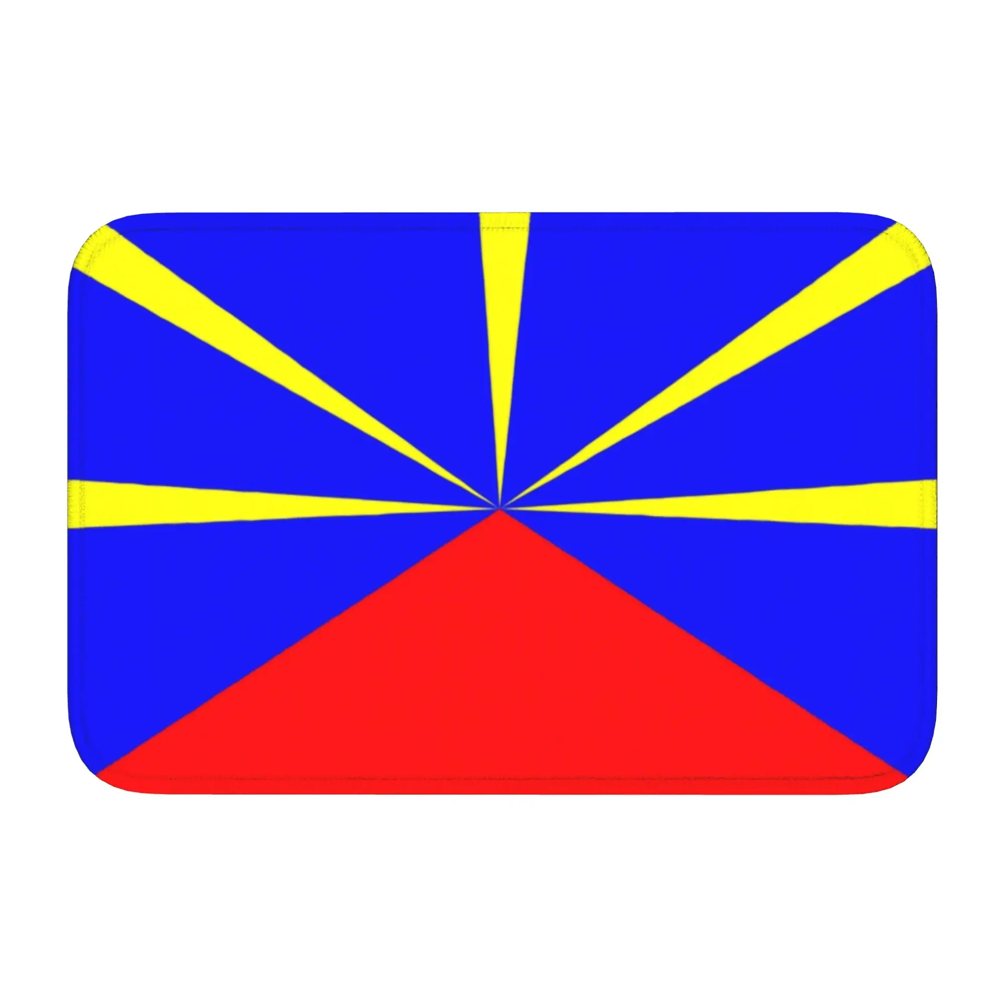 Custom 974 Reunion Island Flag Front Door Mat Outdoor Quick Dry Reunionese Proud Doormat Kitchen Balcony Entrance Rug Carpet