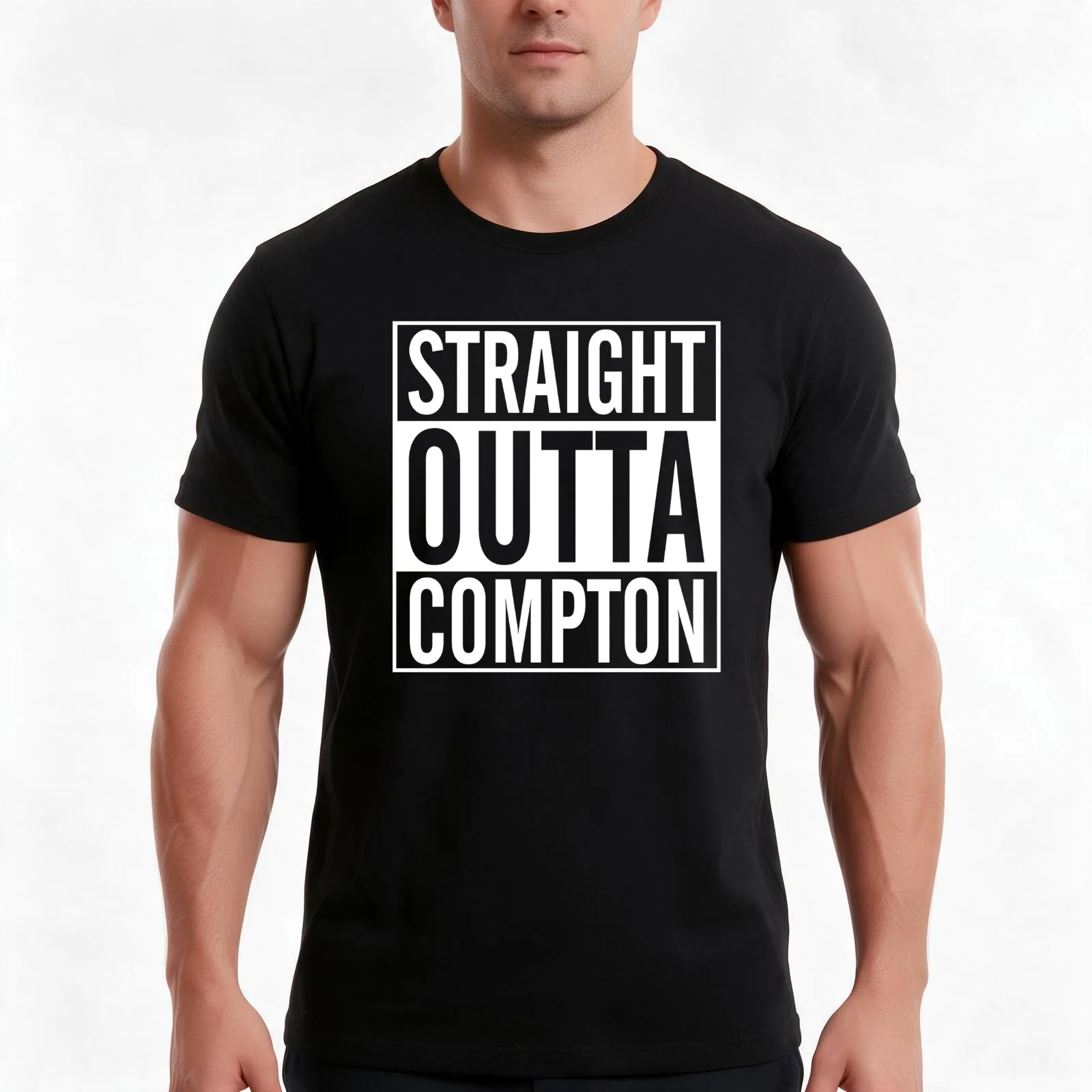 Straight Outta Compton T-Shirt, Summer Casual Cotton Tee, Oversized Streetwear Tops, Vintage Graphic Print, Unisex Men Women