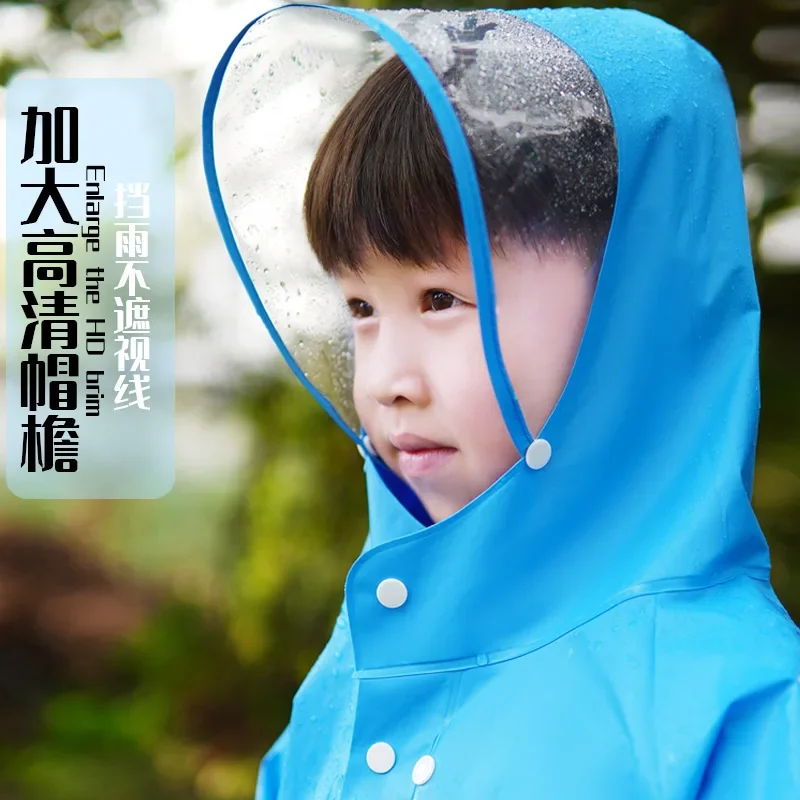 Cartoon Outdoor Hiking Raincoat Children with Schoolbag Poncho Children's Raincoat Thickened EVA Primary School Boys and Girls