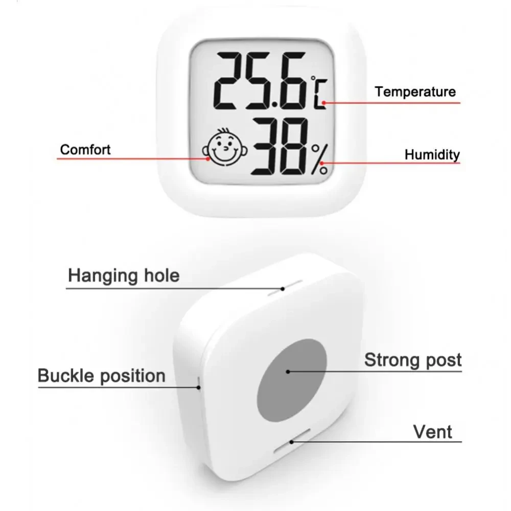 LCD Digital Thermometer Hygrometer Indoor Temperature Humidity Meter Sensor Electronic Weather Station Meter Sensor Gauge