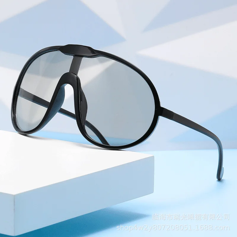 

3003 Oversized Aviator Sunglasses, Sun Glasses with Monolithic Design for Wind Protection, Street Style & Outdoor Fashion 512356