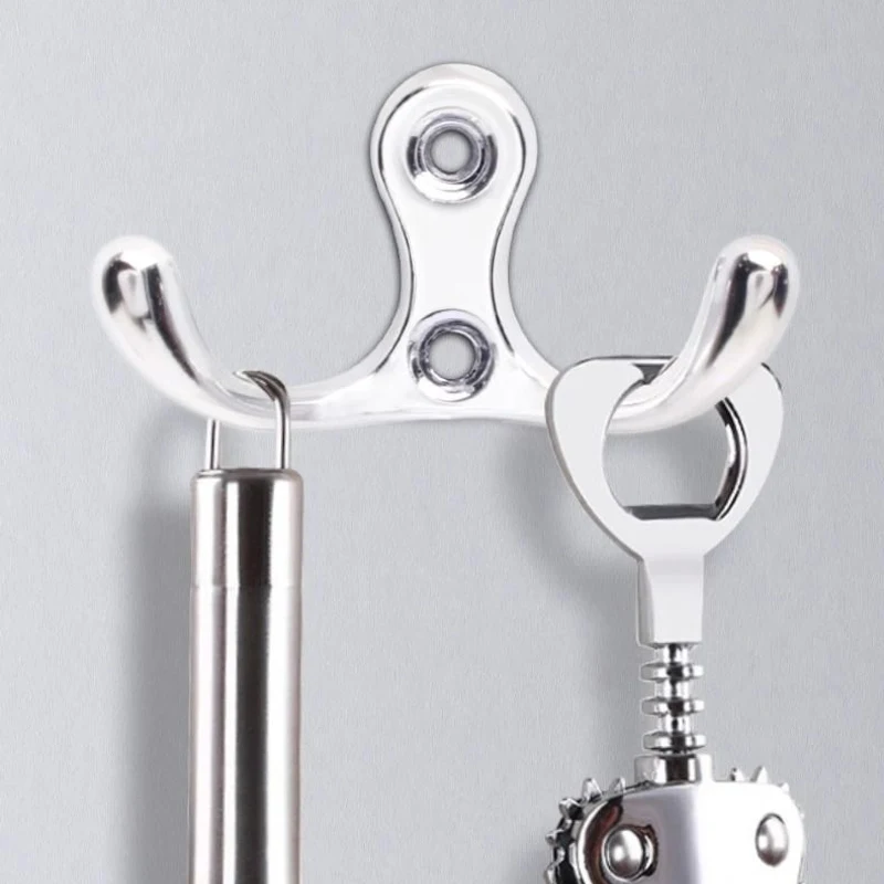 4pcs Clothes Hooks, Hanging Clothes Hats, Wardrobe Hooks, Wall Hanging Hooks Behind Doors image 4
