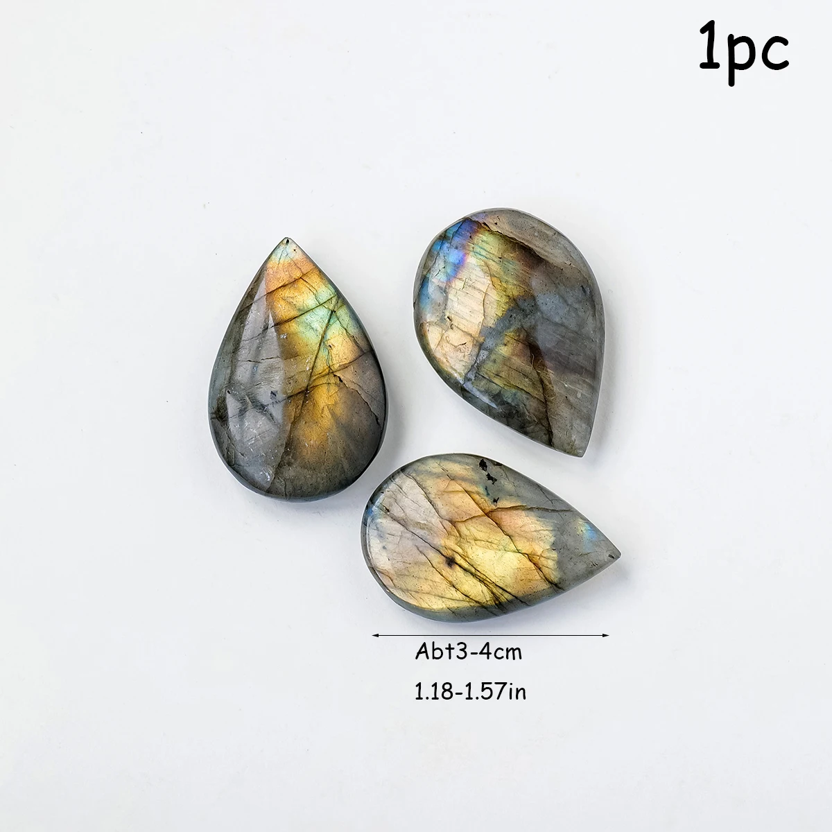 1 PC Natural Crystal Labradorite Water Droplet Naked Stone DIY Pendant Accessory Palm Stone Healing Crystal Gift Decoratio