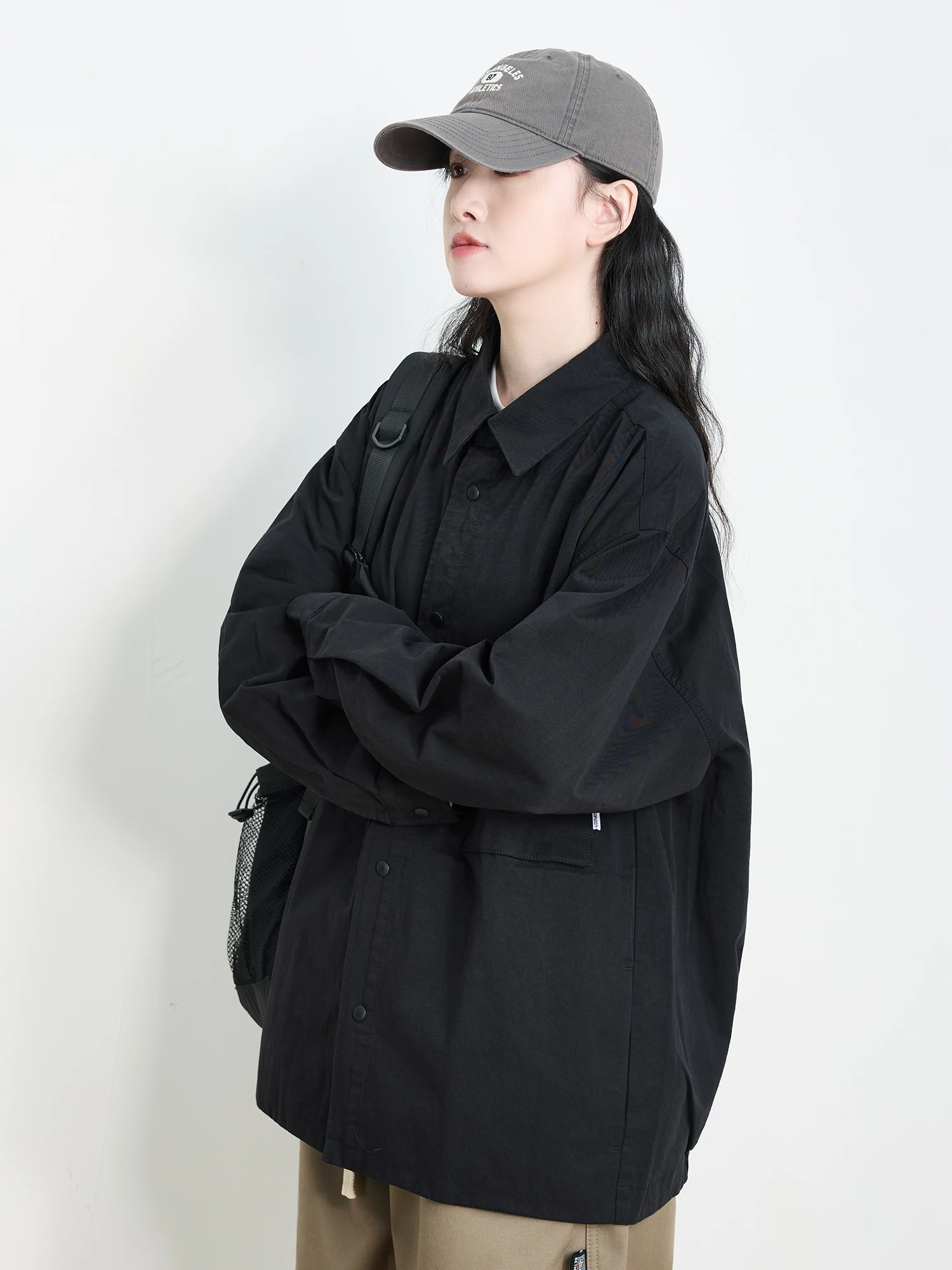 

Loose Long Sve Cotton Workwear irt Spring Autumn ex Breathable Comfortable Pure Cotton Men's Women's Casual irt