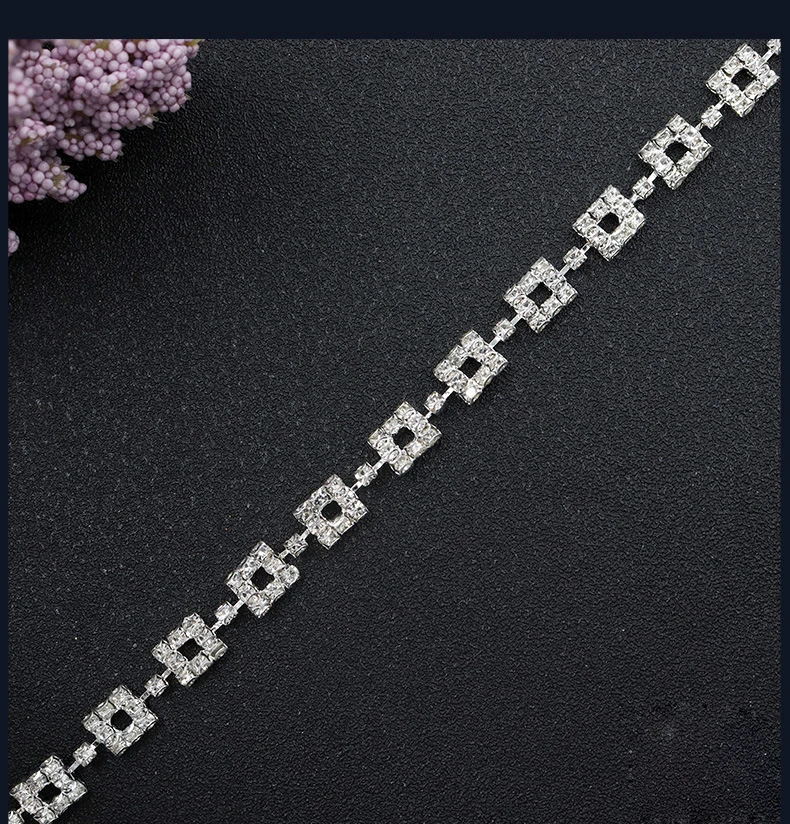 10 Yards Strass-Kette Kristall-Diamant Kleidungszubehör DIY Handwerk Party-Dekoration Geschenk Strass-Band Nähzubehör – Detail 3