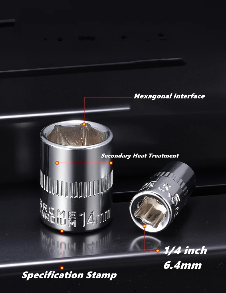 4-12mm 1/4 Drive Impact Hex Socket Short Drive Socket Set Wrench Metric Sizes CR-V for Electric Wrench Motor Truck Repair Tool image 3