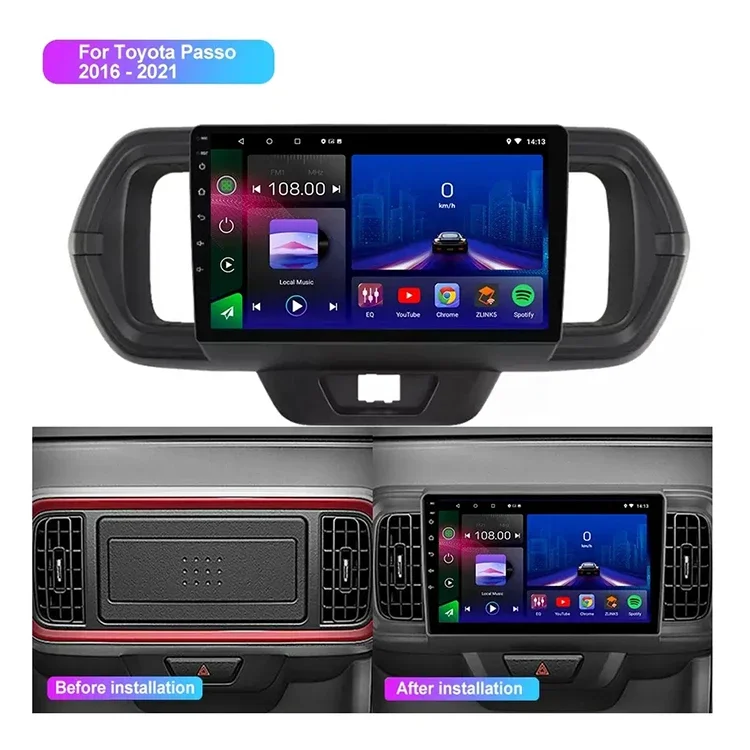 

Professional Factory 2.5D Tempered Glass Screen Cd Player With Usb Navigation System Car Radio For Toyota Passo 2016 - 2021