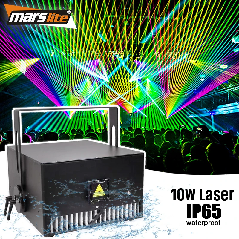 IP65 10w 30w RGB Laser Light Outdoor Sky Laser Show ILDA System Equipment Pro Stage Animation Projector Laser Light