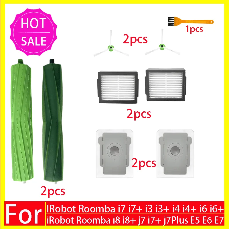 Belangrijkste Zijborstel Hepa Filter Stofzak Voor iRobot Roomba i3 i4 i6 i7 i8 j7 E5 E6 E7 Onderdelen Robot Stofzuiger Accessoires