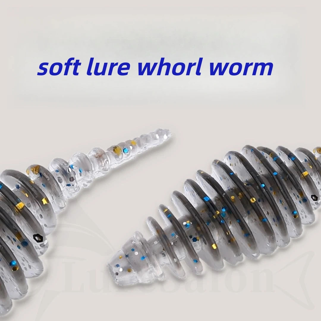 12pcs/Lot Soft Fishing Lure Whorl Worm 5cm 1.5g Artificial Silicone Bass Pike  Wobbler Swimbait with Smelling and Taste HeyLure