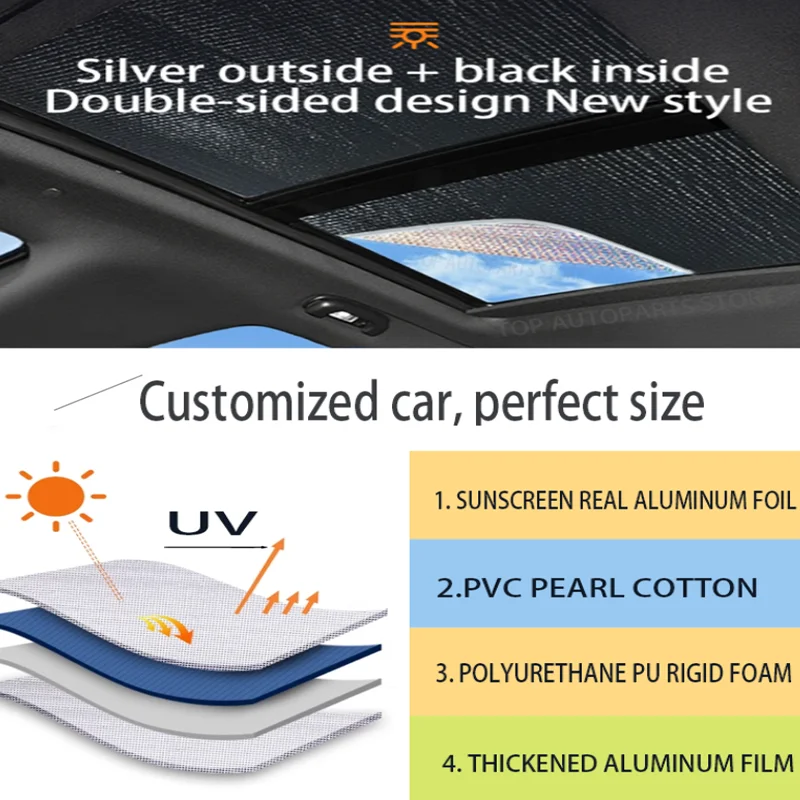 Auto Sunroof Sunshades For Honda Accord 2023~2027 MK11 2024 2025 Car Skylight Roof Sunscreen Heat Insulation Anti-UV Accessories