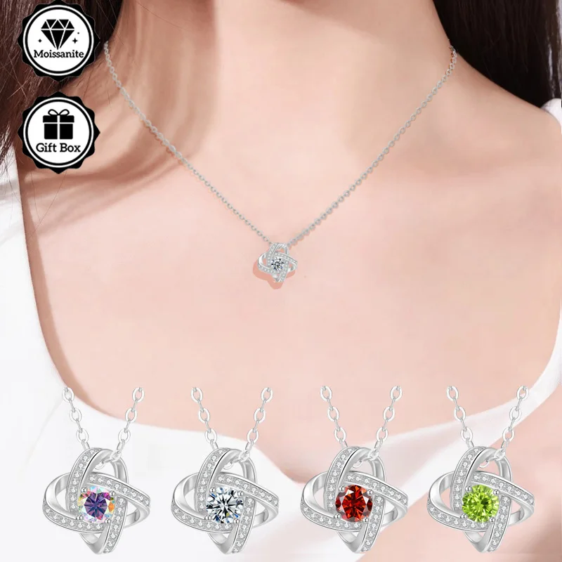 

LAMVOICE,christmas gift,jewelry for women,high quality jewelry,Hypoallergenic necklace,0.5 carat moissanite necklace for women