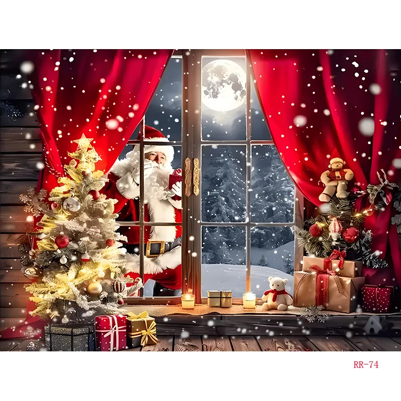 Christmas Day Flower Wreath Photography Backdrops Props  Indoor Decoration Winter Wonderful Xmas Eve New Year Background RD-50