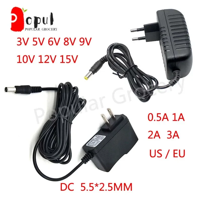 AC 110-240V DC 5V 6V 8V 9V 10V 12V 15V 0.5A 1A 2A 3A Universal Power Adapter Supply Charger adaptor Eu Us for LED light strips