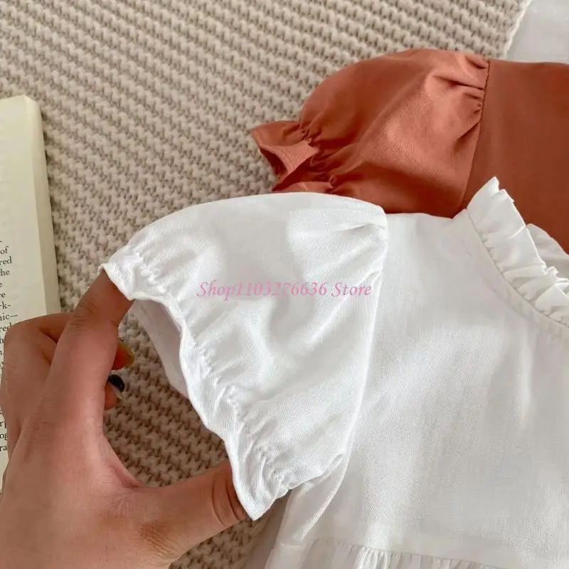 R6FD Baby Summer Outfit Short Sleeved Jumpsuit Triangle Romper 0-12M Infant Bodysuit