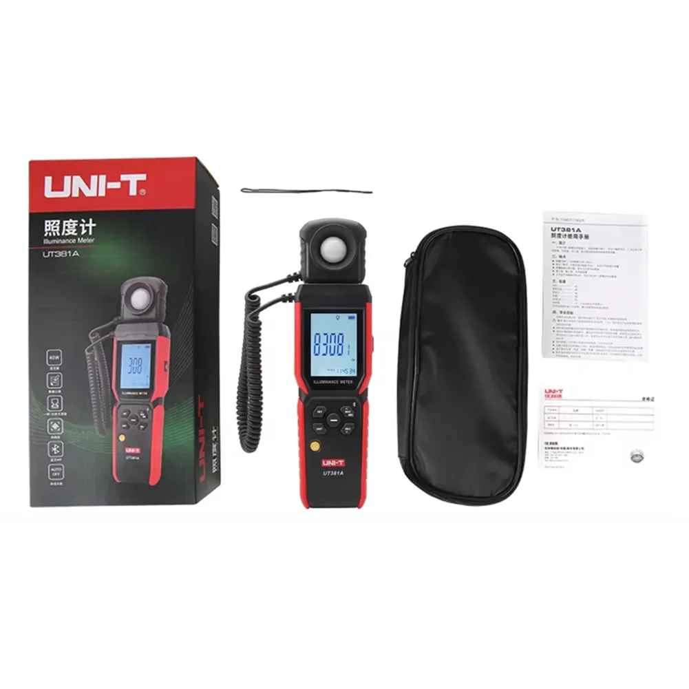 UT381A Light Meter Featuring Detachable Probe Max Min Avg Functions and Real Time Data Transfer via Compatible Mobile App