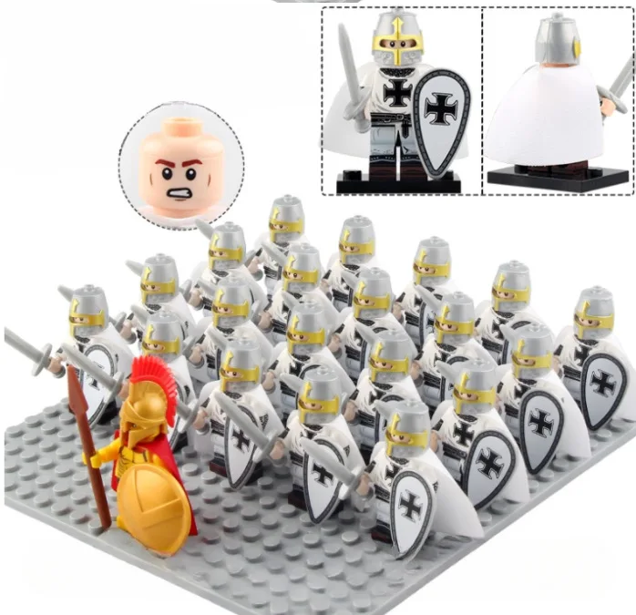 21PCS Medieval Ancient Roman Warrior Series Spartan 300 Warrior Children's Building Block Toys DIY Micro Scene Ornaments - Image 4