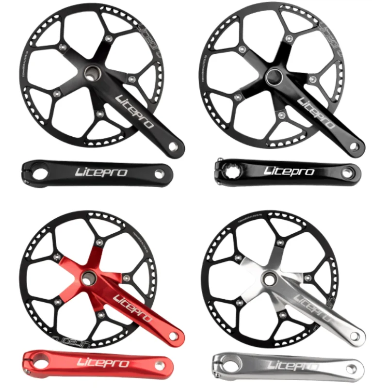 Litepro Folding Bike Crank Aluminum 170Mm Hollow Integral MTB Mountain Bike BCD 130 Crankset Tooth Plate Parts