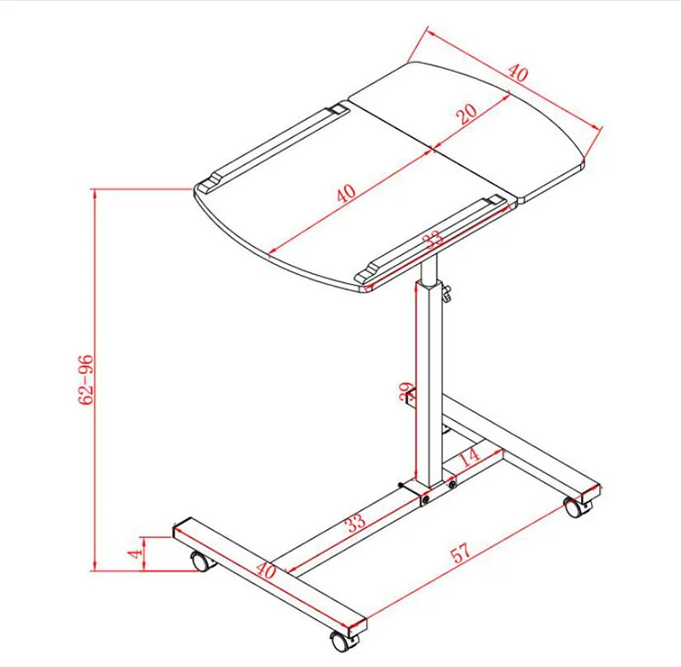 Adjustable Laptop Table with Wheel Rotate Standing Notebook Computer Table Lifting