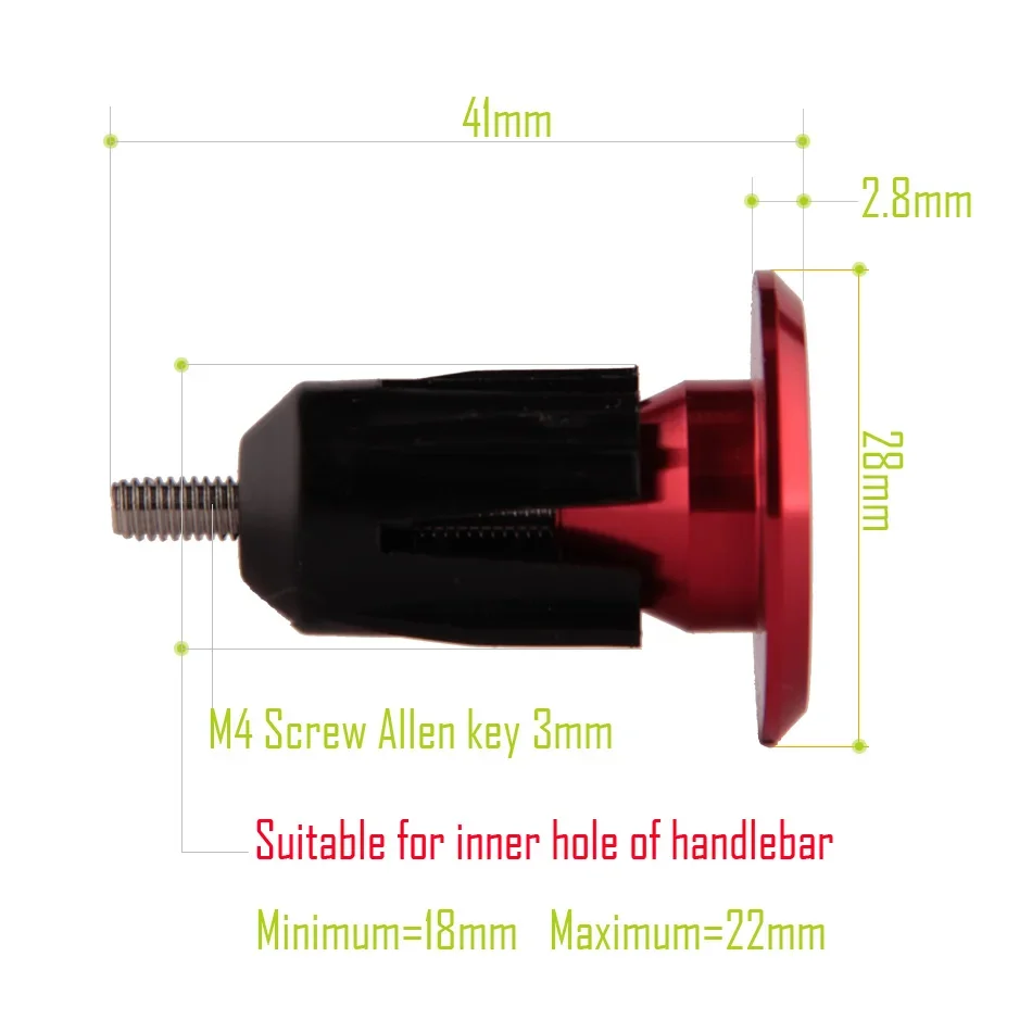 Straße Mountainbike Lenker Kappe Fahrrad Griff Bar Abdeckung End Plugs Aufgeblasen Aluminium Legierung Lock Stecker Ein Paar Mtb Zubehör – Detail 17