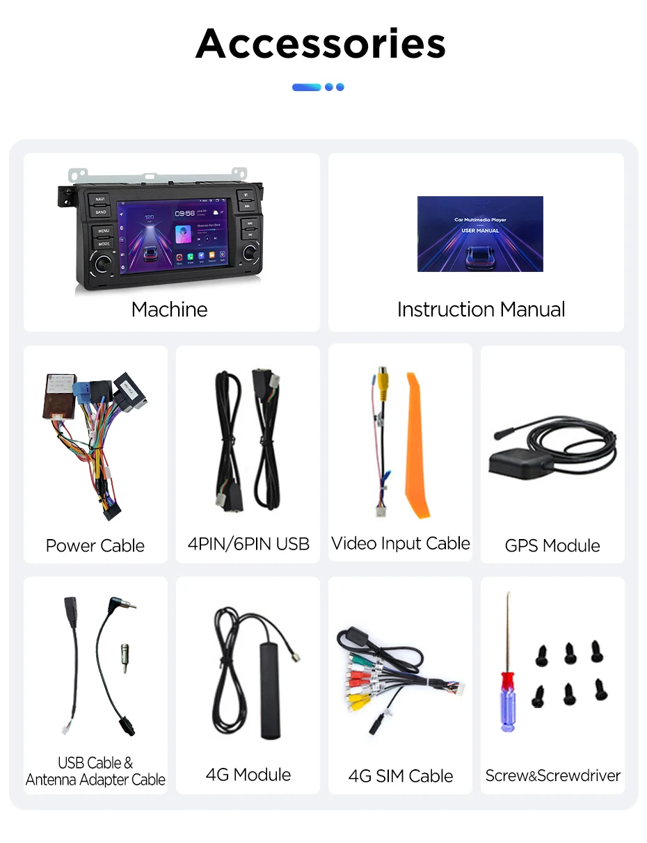 Junsun 7" 10,26" Kabelloses CarPlay Android Auto Autoradio für BMW E46 M3 318 320 325 330 335 Multimedia Kabelloses Apple CarPlay Smart Intelligentes System IPS Touchscreen Stereo Videoplayer 2 Din Autoradio Haupteinheit Navigation BT GPS 4G FM DSP RDS SWC – Detail 25