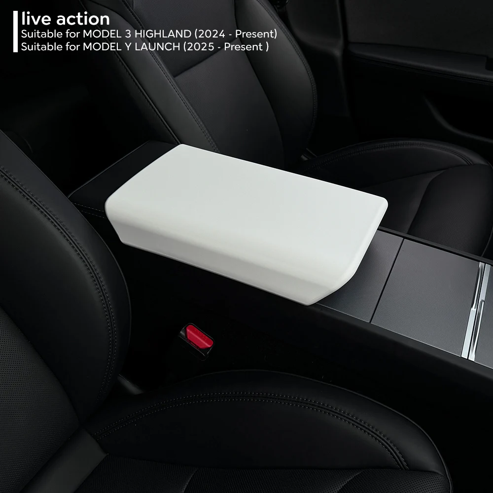 for Tesla Model Y Launch 2025 Model 3 Highland 2024 TPE Soft Car Center Console Armrest Lid Auto Central Armrest Box Pad Cover