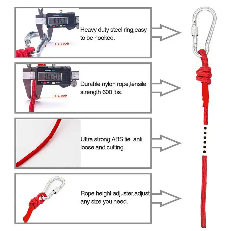8 مللي متر الطوارئ الهروب حبل تسلق مشبك المغناطيس النايلون الإنقاذ حبل إنقاذ حبل إنقاذ الصيد 20 متر طول للرياضة التخييم في الهواء الطلق # W0 #4