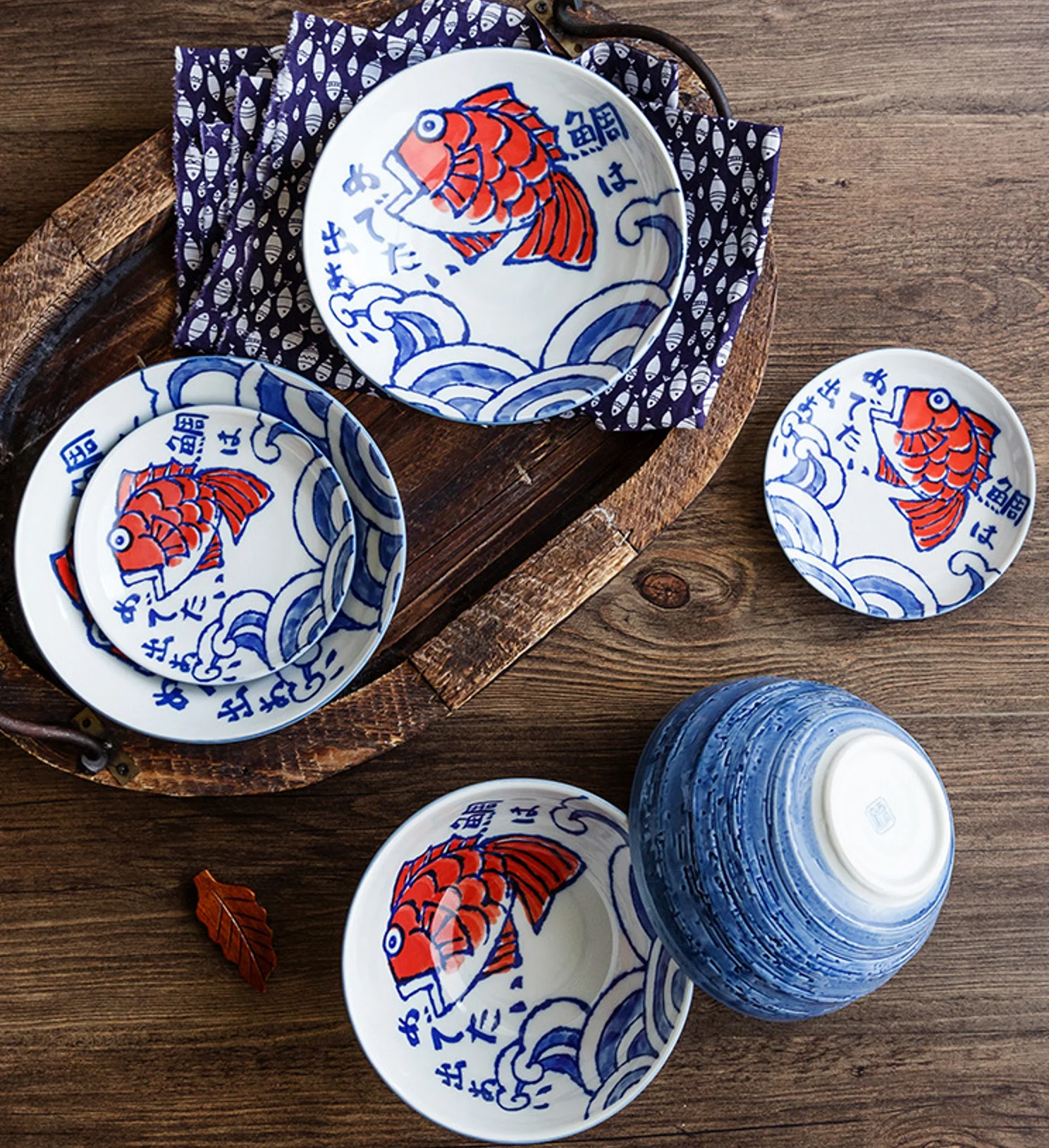 Japanese Household Fish Patterned Ceramic Rice Bowl Animal Small Bowl Cute Tableware