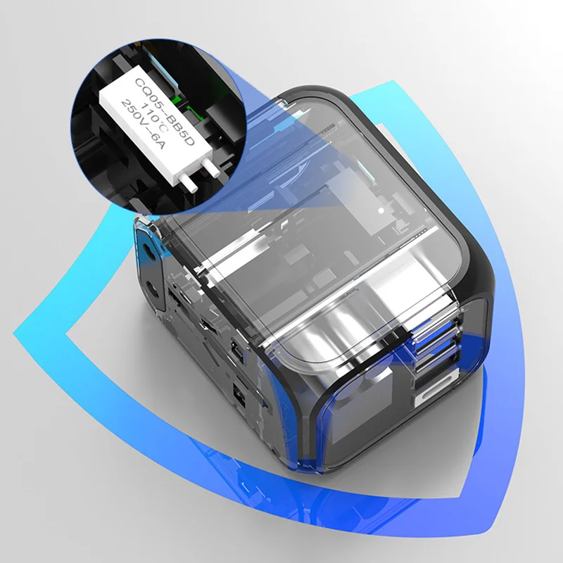 Imagem -06 - Adaptadores de Energia com Usb e tipo c Carregamento Rápido ue Reino Unido Eua Austrália Plugues de Viagem Internacional Usb 5v 3a