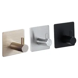 Ganchos adhesivos de aleación de aluminio para colgar ropa, colgador de llaves, colgador de toallas de cocina, gancho de puerta, accesorios de baño, 1 unidad