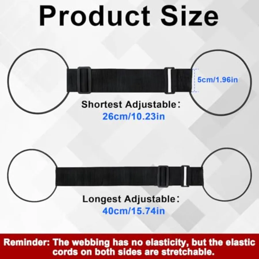 2 Pack Luggage Connector Straps, Adjustable Bungee Elastic Belt, for Attaching Extra Bags Purse to Suitcase Handle, Easy to Tra