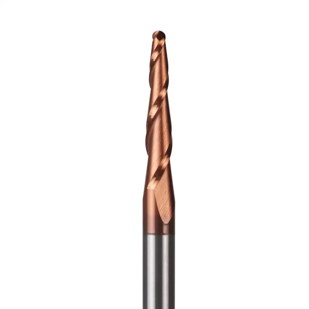 5pcs/Lot carbide Solid Carbide Inch Size 3.175mm Ball Nose Tapered Milling Bit Router Bits Taper Wood Milling Cutter