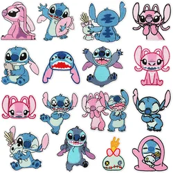 New Cartoon Anime Stitch&Lilo Patches For Clothing T-shirt Bag Shose Stitch Patch Garment Stitch Angel Stickers Embroidery