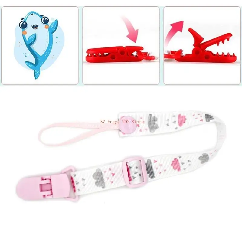 96GC الطفل عضاضة مصاصة سلسلة الدمية الحلمة المقود حزام مهديء التسنين مضغ اللعب حامل حزام للرضع حديثي الولادة هدية