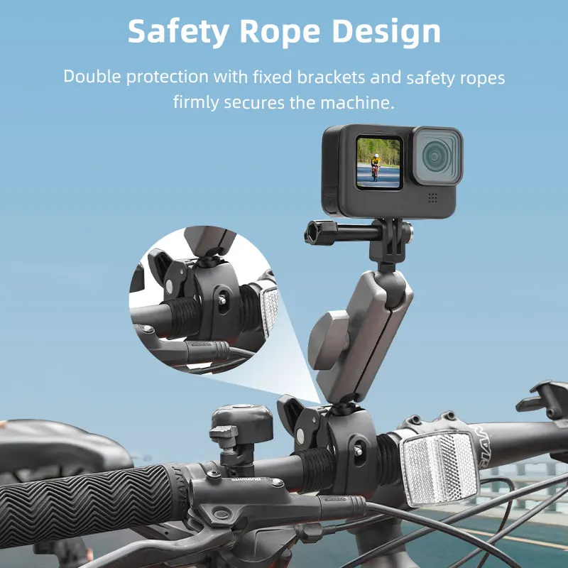 Soporte de bicicleta para DJI Osmo Nano/Action 4 5/Pocket 3/Insta360 Ace Pro 2/X5 X4, abrazadera para manillar de motocicleta, accesorios para Cámara de Acción