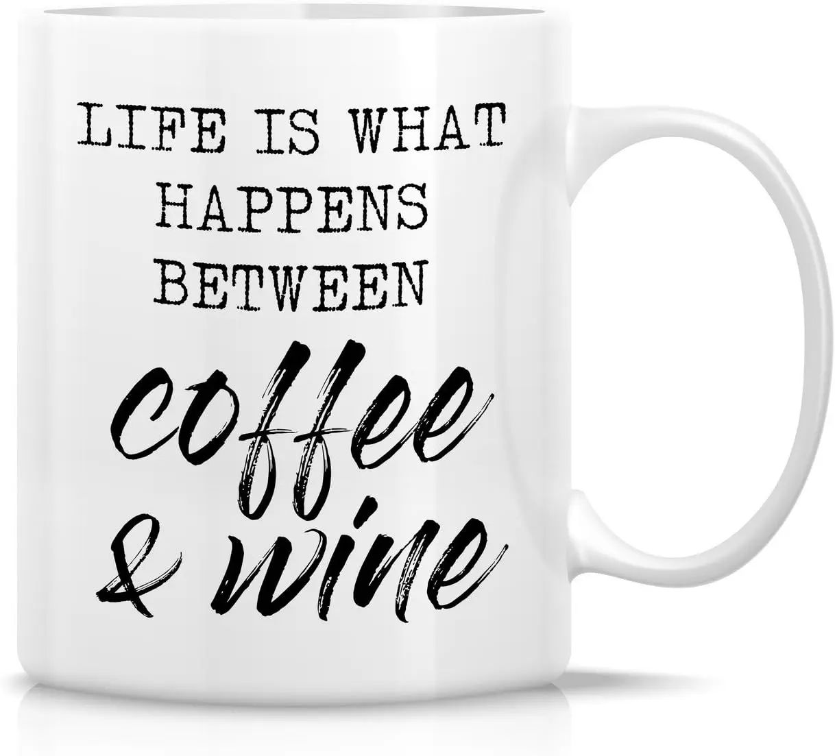 

Retreez Funny Mug - Life is What Happens Between Coffee & Wine 11 Oz Ceramic Coffee Mugs - Funny, Sarcasm, Sarcastic, Inspir