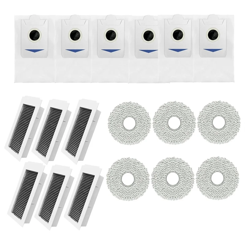 A60T New 18 Pcs For Ecovacs X5 Pro / X5 Omni Sweeping Robot Accessories Brush Mop Filter Dust Bag Set