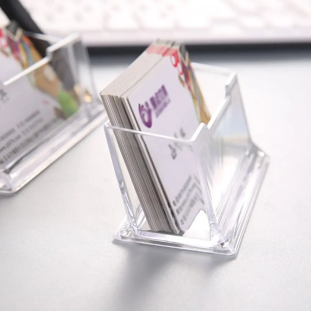 New Transparent Desktop Shelf Box Location Card Organizer Creative Display Stand Acrylic Storage Box Office