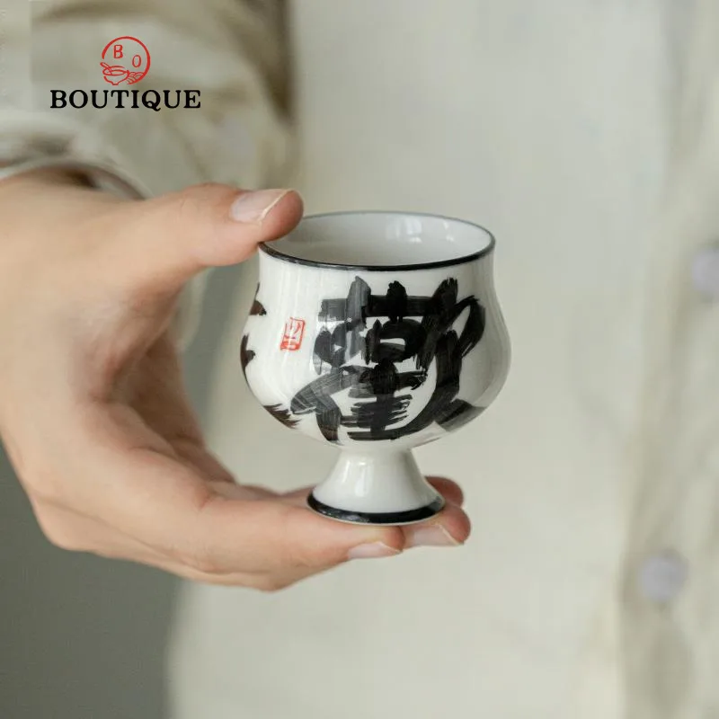 Pure Handwritten Ceramic Tea Cup Chinese Tea Cups Handmade Petal Teacups Bowl Beautiful Supplies Puera Teacup Pottery Maker Puer