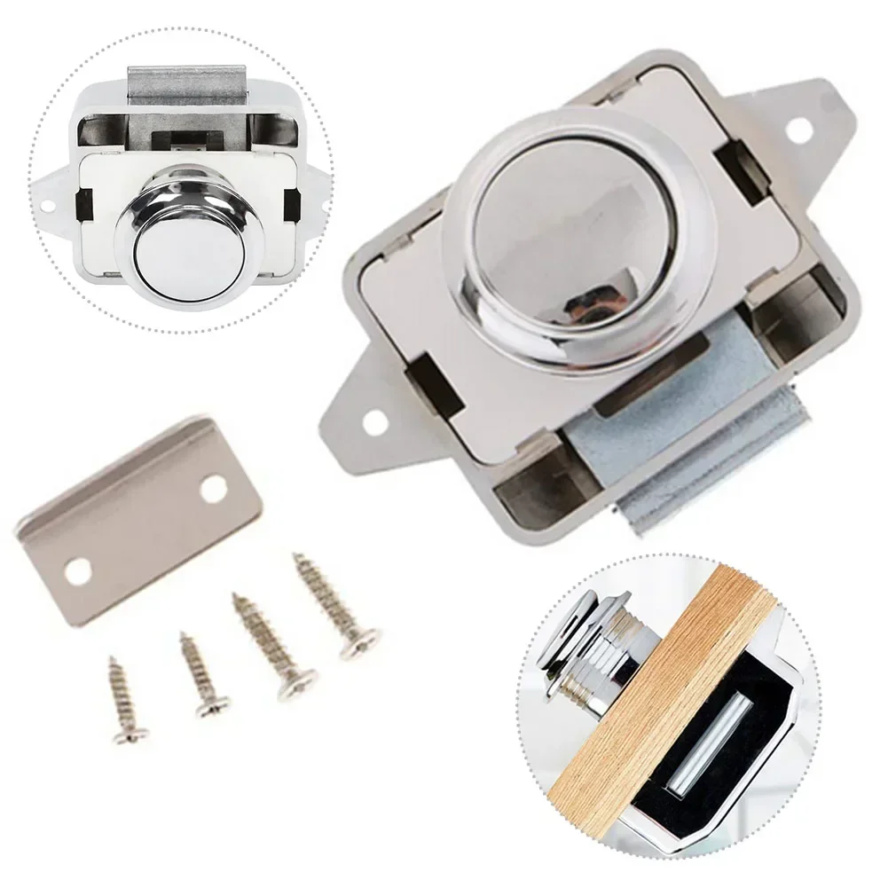 1PC pulsante di chiusura serratura in lega di zinco nero per porta dell'armadio camper armadio camper roulotte manopola di chiusura pulsante di chiusura serratura