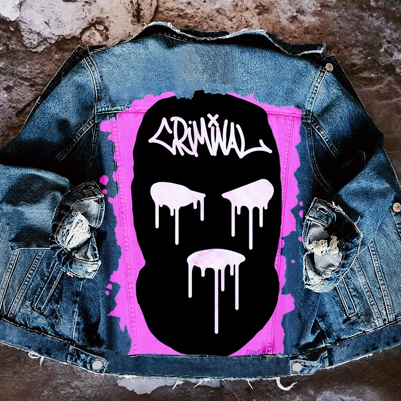 

Denim New Jacketcartoon Stylewomen's Portrait Print Retro Washed Street Graffiti Denim Jacket Ladies Autumn And Winter New Hot-S